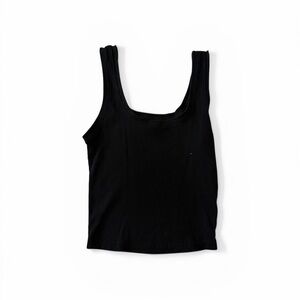 wild fable Black Ribbed Scoop Tank Top